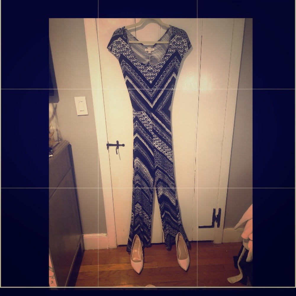 Blue and white jumpsuit